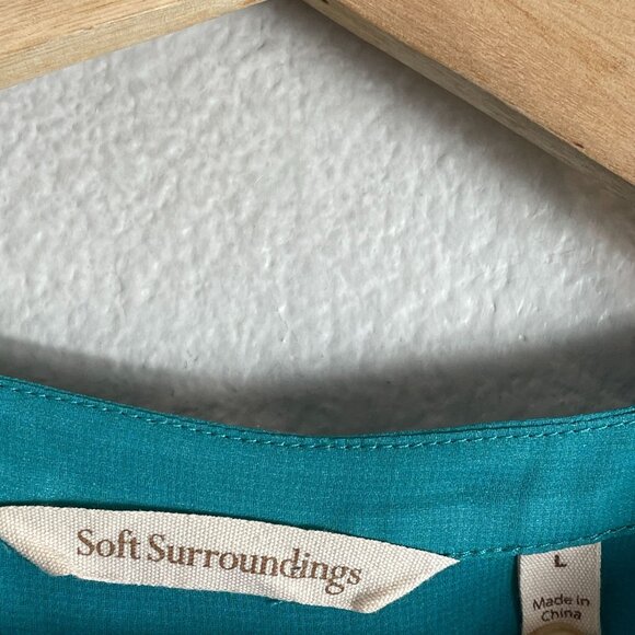 Soft Surroundings Womens Small Floral Animal Print Blouse Tunic Top Sheer Shirt - Picture 7 of 13